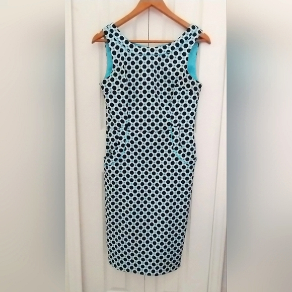 Mod Geometric Print Dress by London Times - Picture 3 of 13